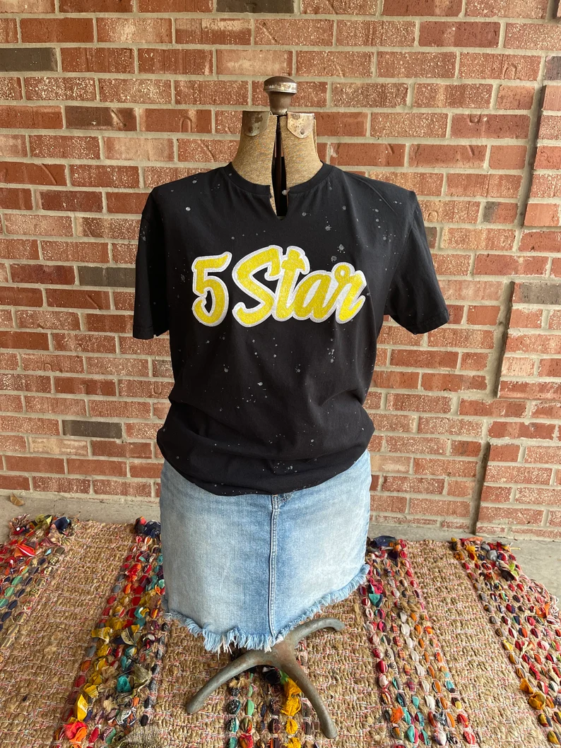 ✨ Personalized Glitter Mascot Notch Neck Tee – Custom School Spirit Shirt