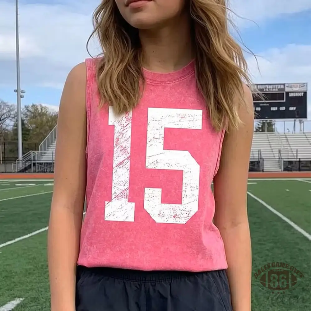 Custom Vintage Varsity Number or Letter Sport Team Washed Tank Top