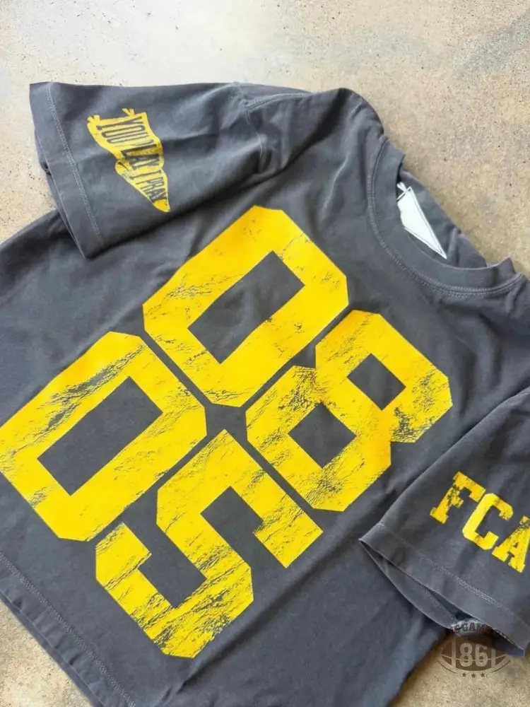 Custom Number Varsity Crop Tee - Vintage Distressed Sports T-Shirt