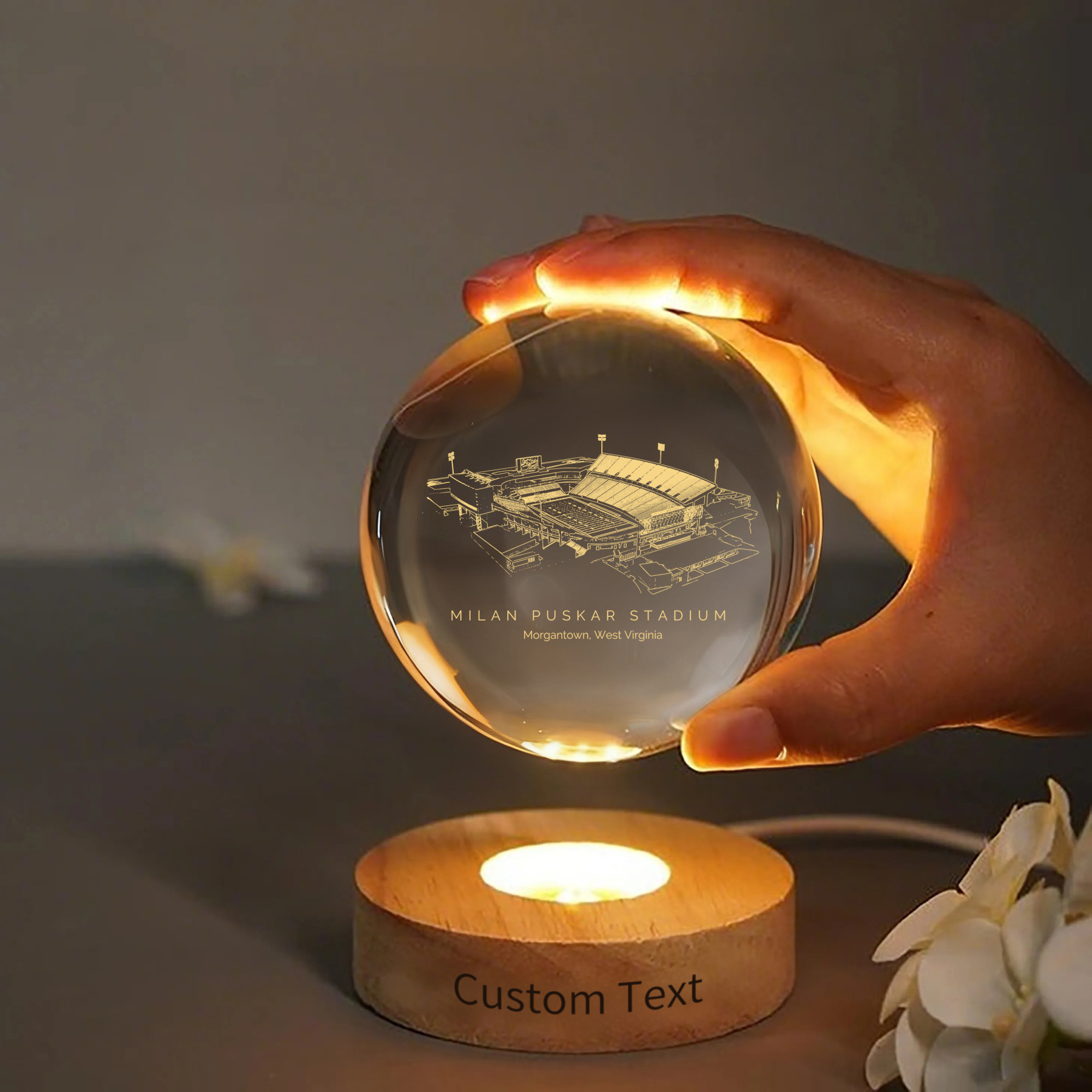 Milan Puskar Stadium 3D Spherical Crystal Ball Lamp