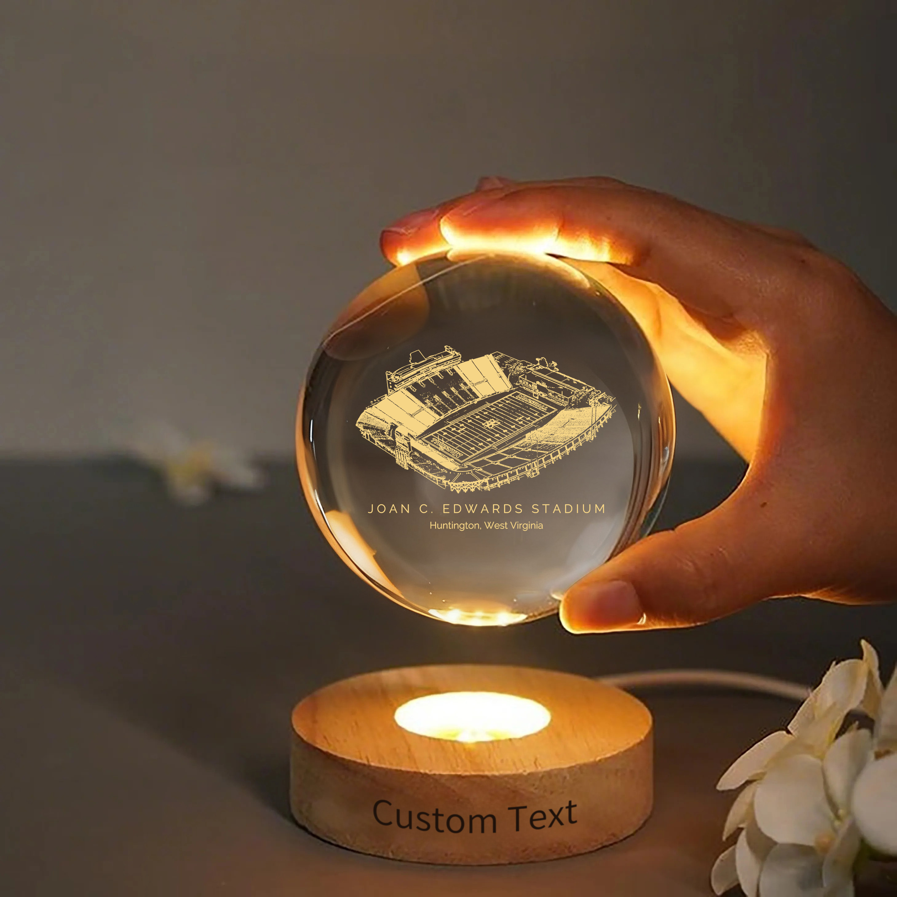 Joan C. Edwards Stadium 3D Spherical Crystal Ball Lamp