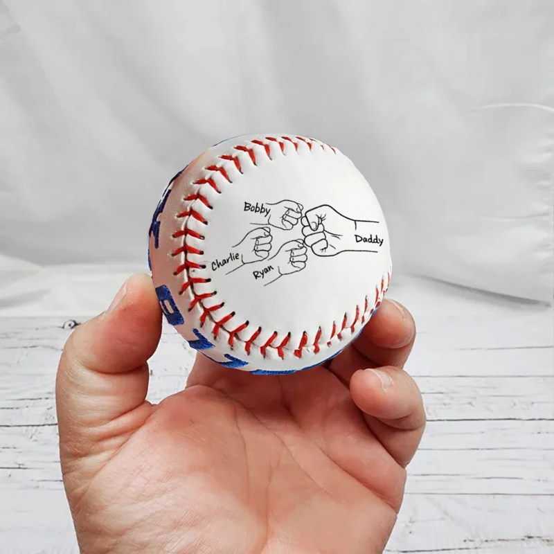 ⚾ Personalized Fist Bump Logo,Photo Baseball - Father's Day Baseball Gifts for Baseball Lovers