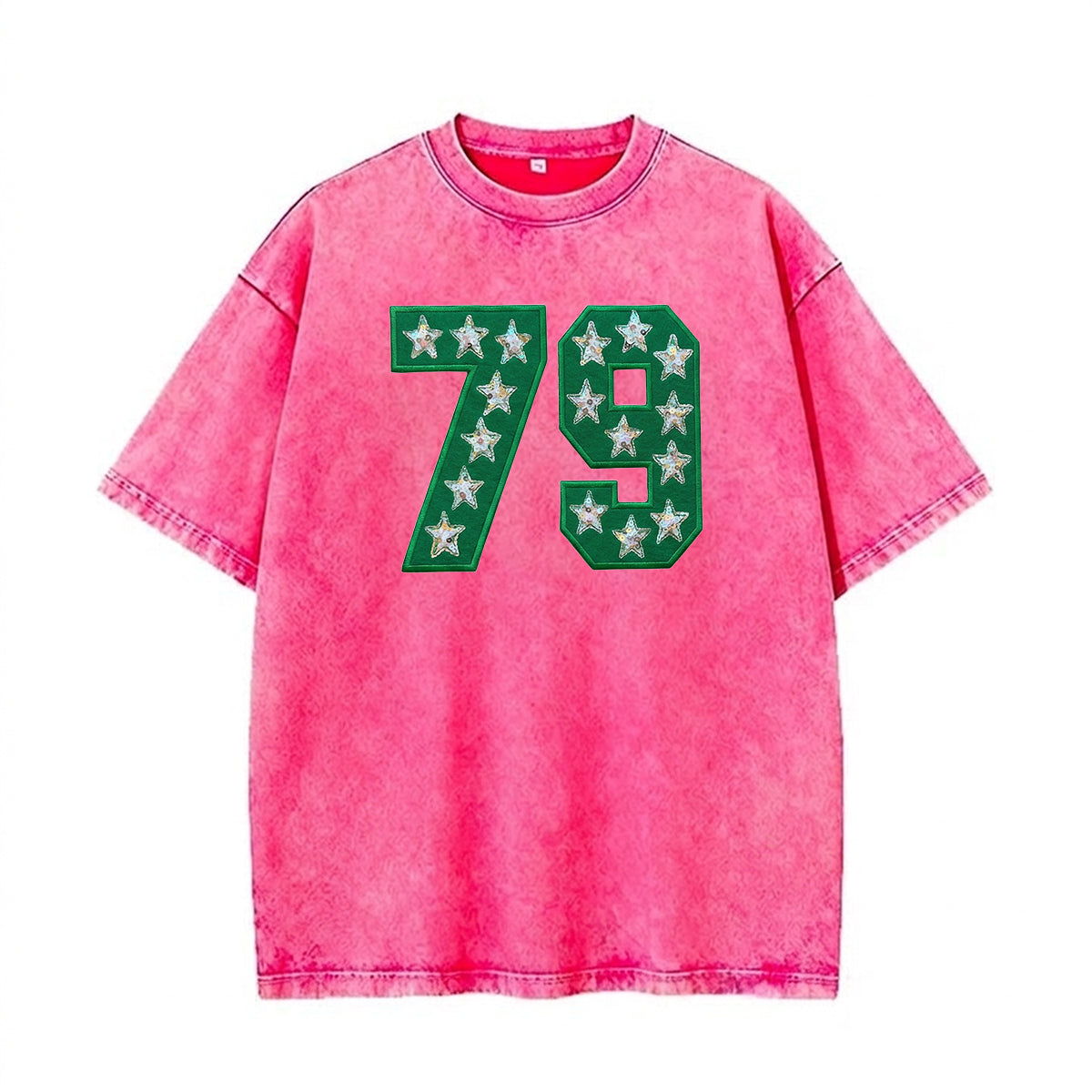 Custom Team Number with Stars Washed Sweatshirt Personalized Numbers