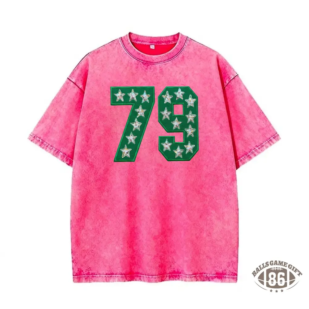 Custom Team Number with Stars Washed Sweatshirt Personalized Numbers