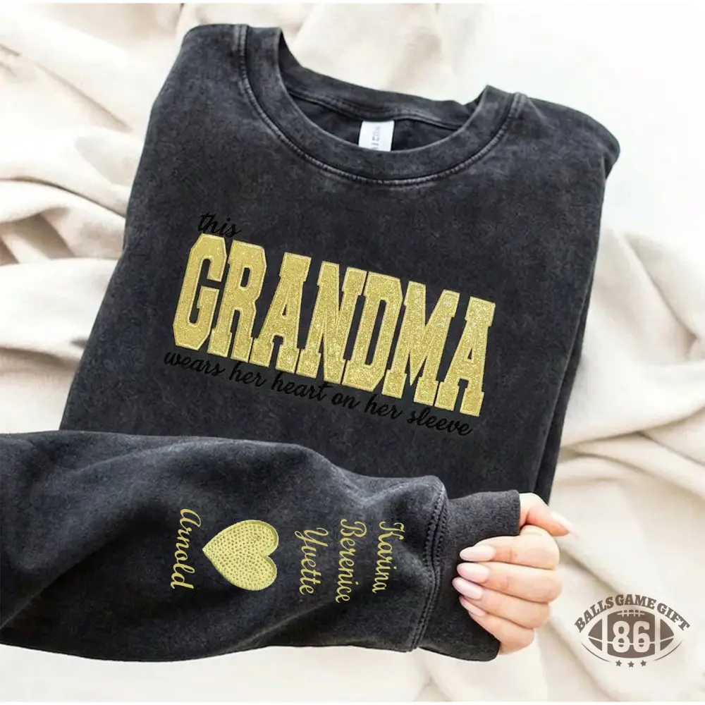 Custom Mama Glitter Embroidered Washed Sweatshirt with Kids' Names  Mother's Day Gift