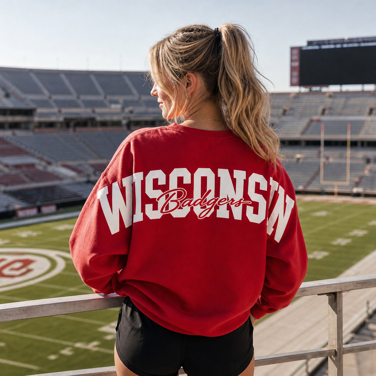 Vintage Arch State Name Heat Transfer Oversized Sweatshirt | Game Day Spirit Pullover
