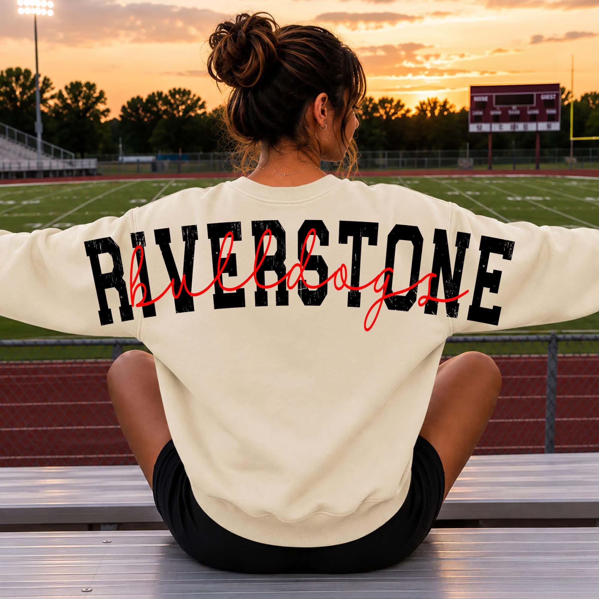 [Copy]Custom Big Back Team Sweatshirt, Oversized Letter Sweatshirt, Personalized Arm to Arm Crewneck