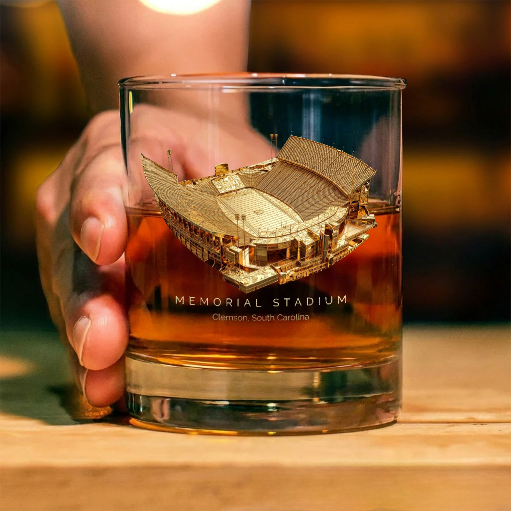 Memorial Stadium (Clemson) Whiskey Glass, Perfect Gift For Bourbon Lovers