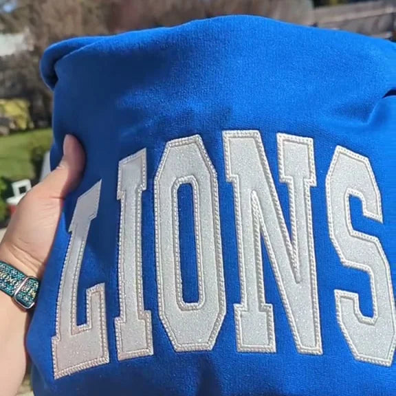 Custom Team Glitter Embroidered Sweatshirt Hoodie T-shirt