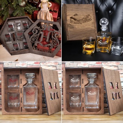 Memorial Stadium (Indiana) - Indiana Hoosiers Whiskey Set 
