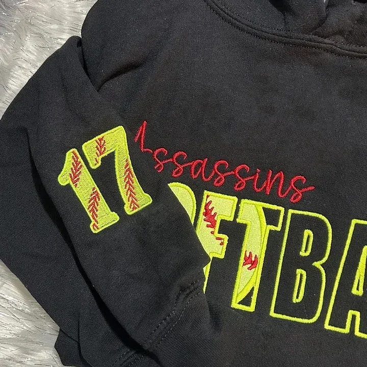 Custom Embroidered Baseball Sweatshirt Softball Sweatshirt Custom Embroidery gift