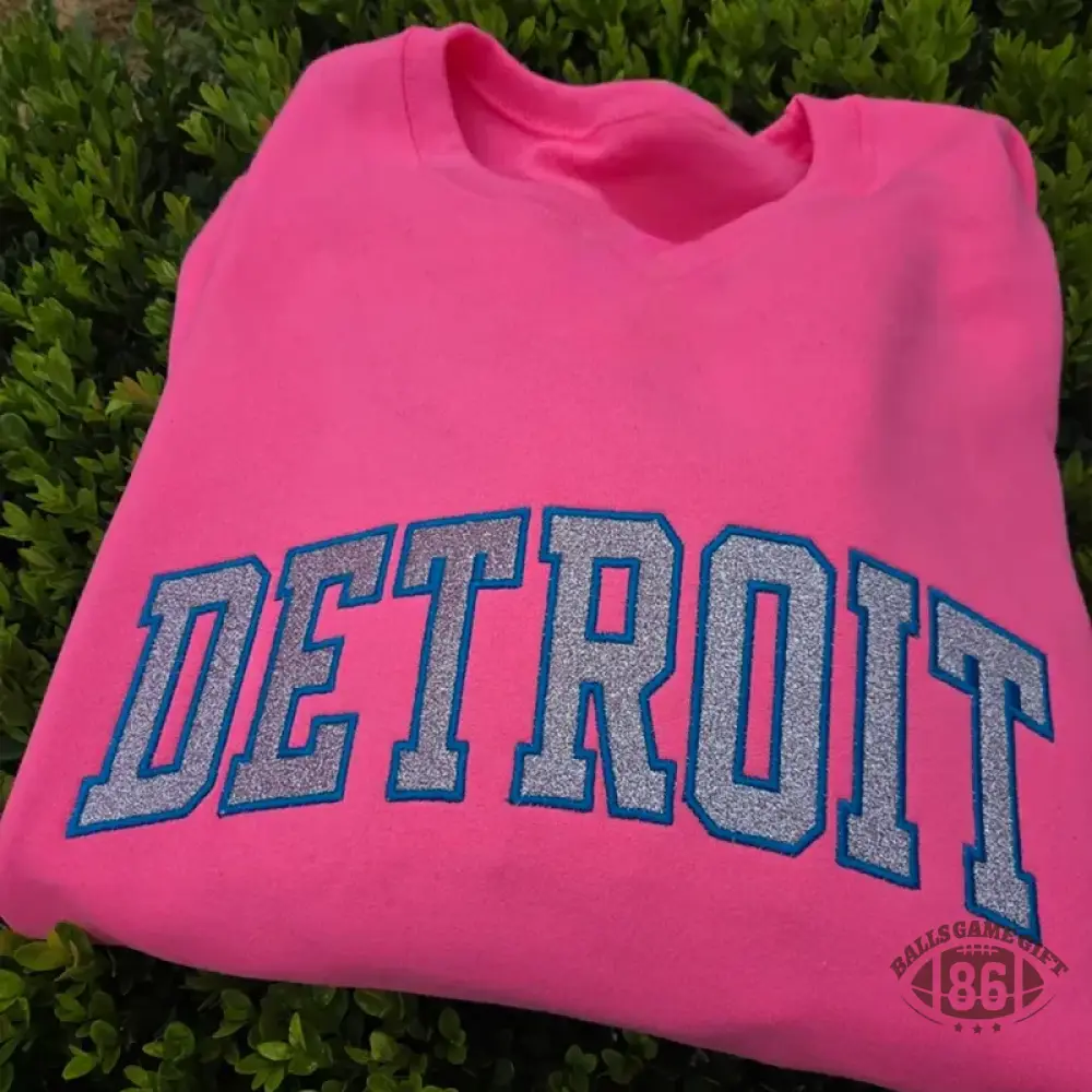 Custom Team Glitter Embroidered Sweatshirt Hoodie T-shirt