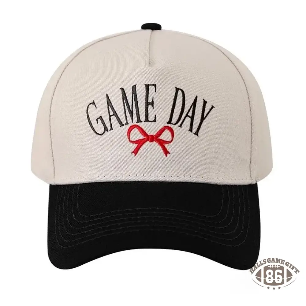 Game Day Sport Bow Embroidery Baseball Cap Sport Mom Gifts