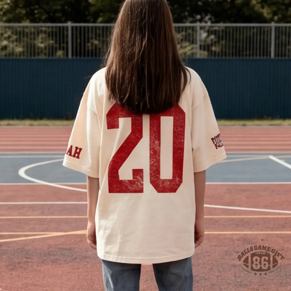 Custom Vintage Varsity Number or Letter Sport Team Washed T-Shirt