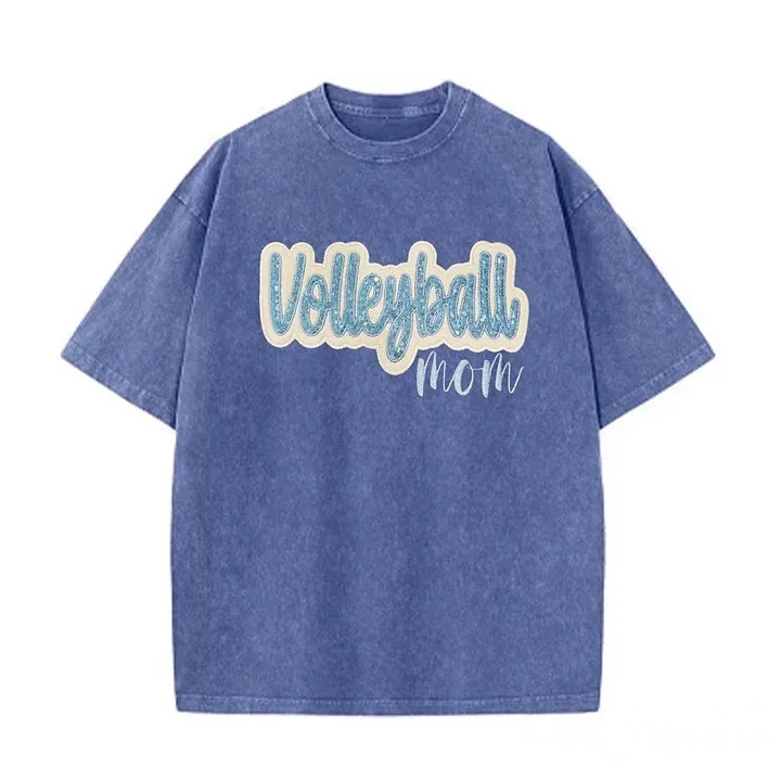Sequin Volleyball Game Day Distressed T-Shirt with Side Bow Detail