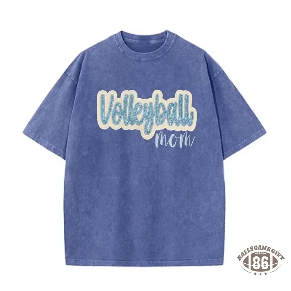 Sequin Volleyball Game Day Distressed T-Shirt with Side Bow Detail