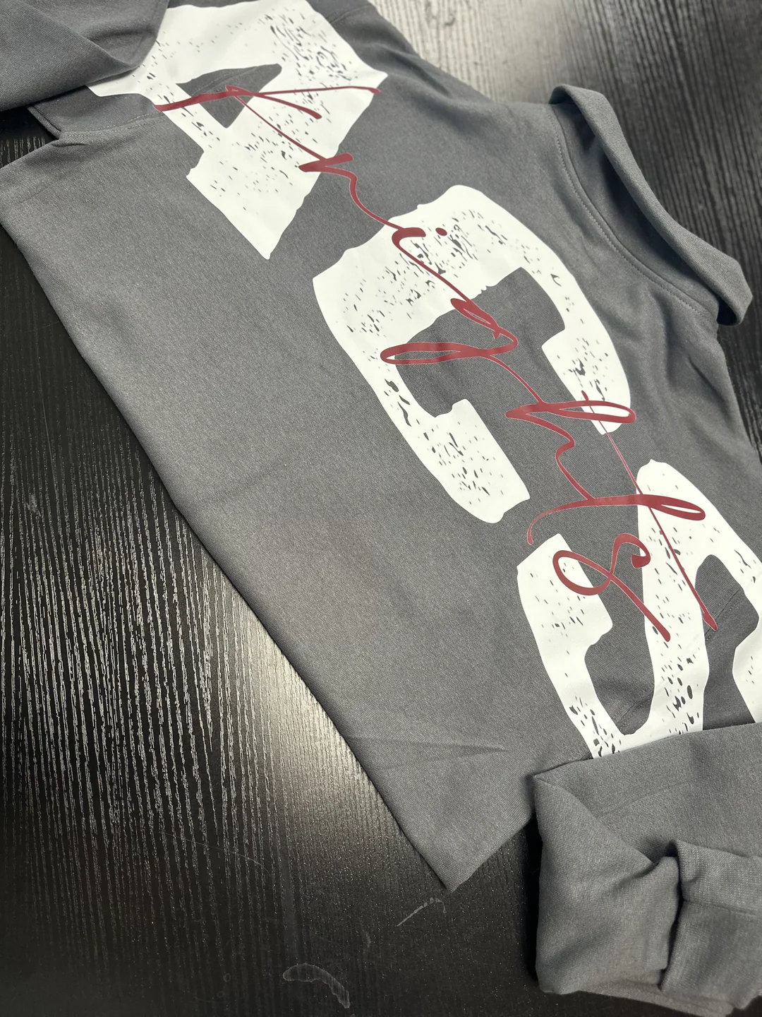 Custom 1/4 Zip Distressed Big Back With Front Print