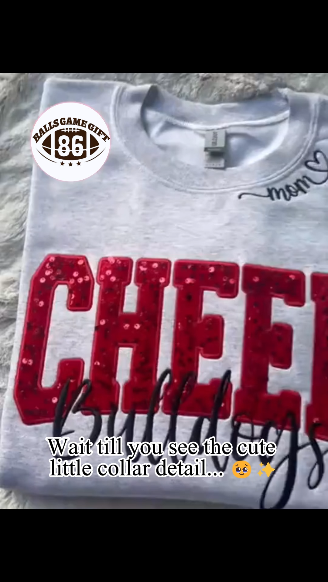 Custom Sparkly Bulldogs Cheer Mom Game Day Sweatshirt