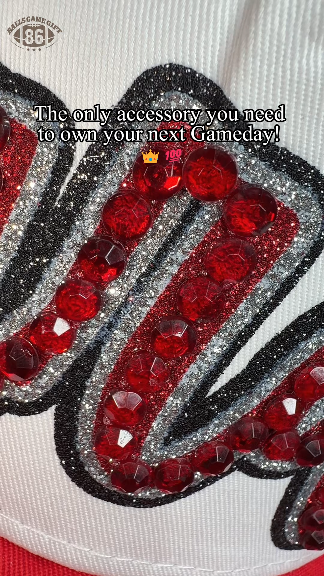 Custom Two Tone Glitter Script Game Day Baseball Hat