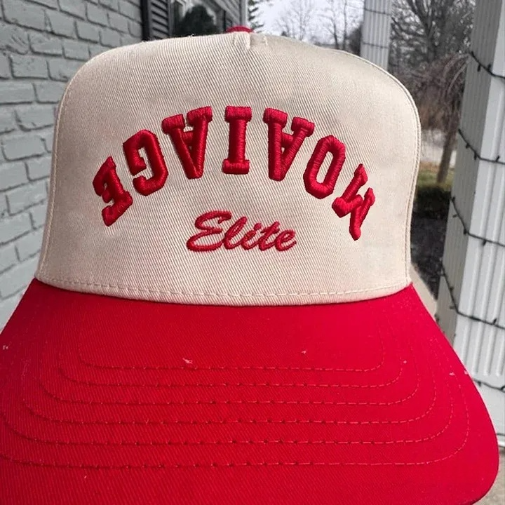 Custom Upside Down Hat 3D Puff Embroidered Two Tone Baseball Cap