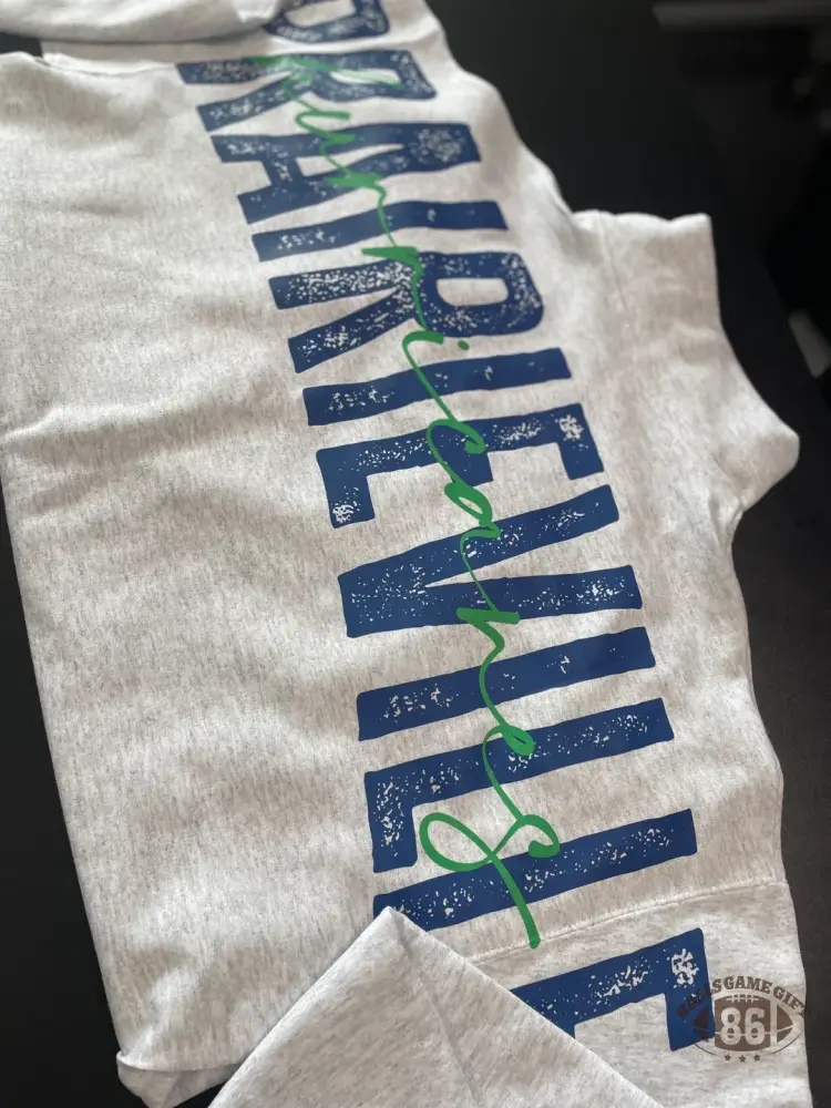 Custom 1/4 Zip Distressed Big Back With Front Print
