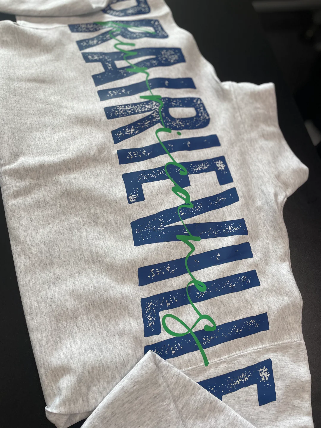 Custom 1/4 Zip Distressed Big Back With Front Print