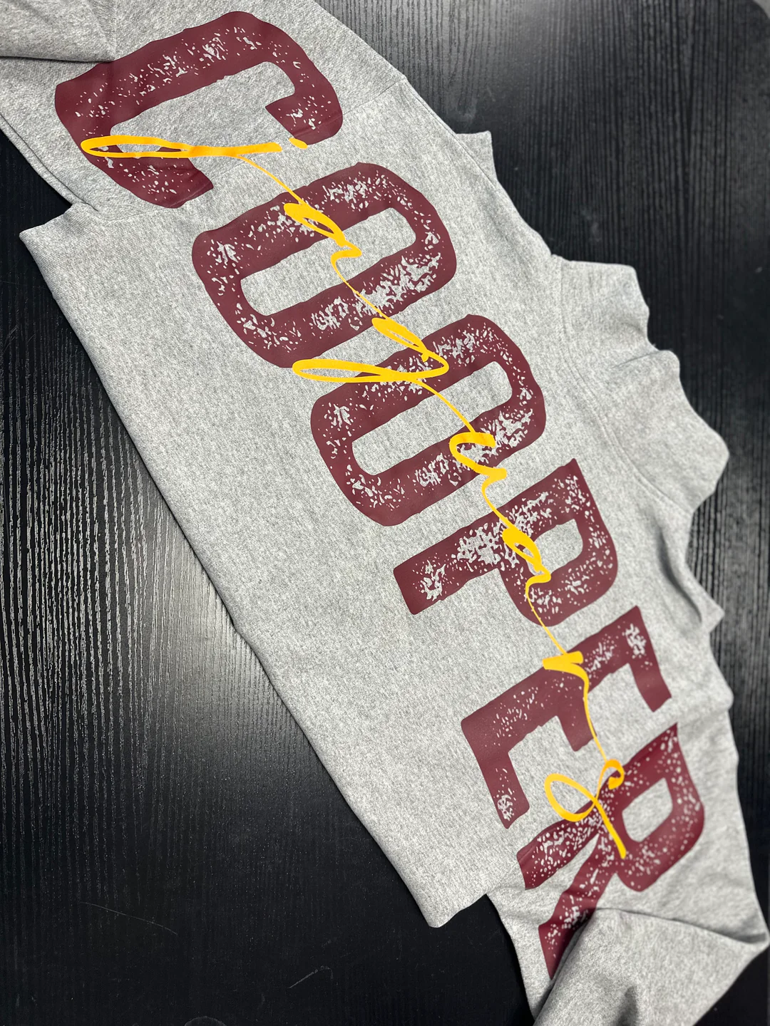 Custom 1/4 Zip Distressed Big Back With Front Print