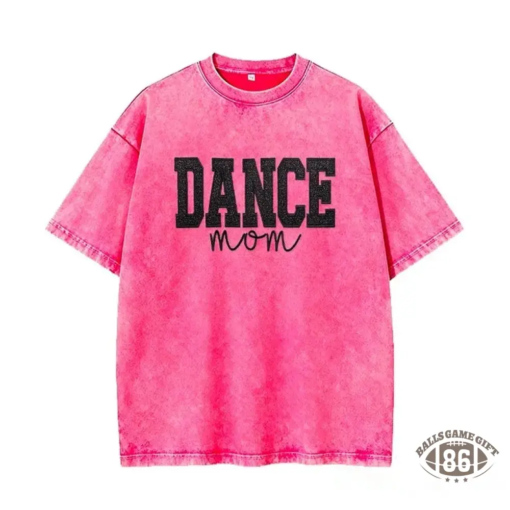 Personalized Embroidered Dance Mom Washed T-Shirt with Kids Name on Sleeve