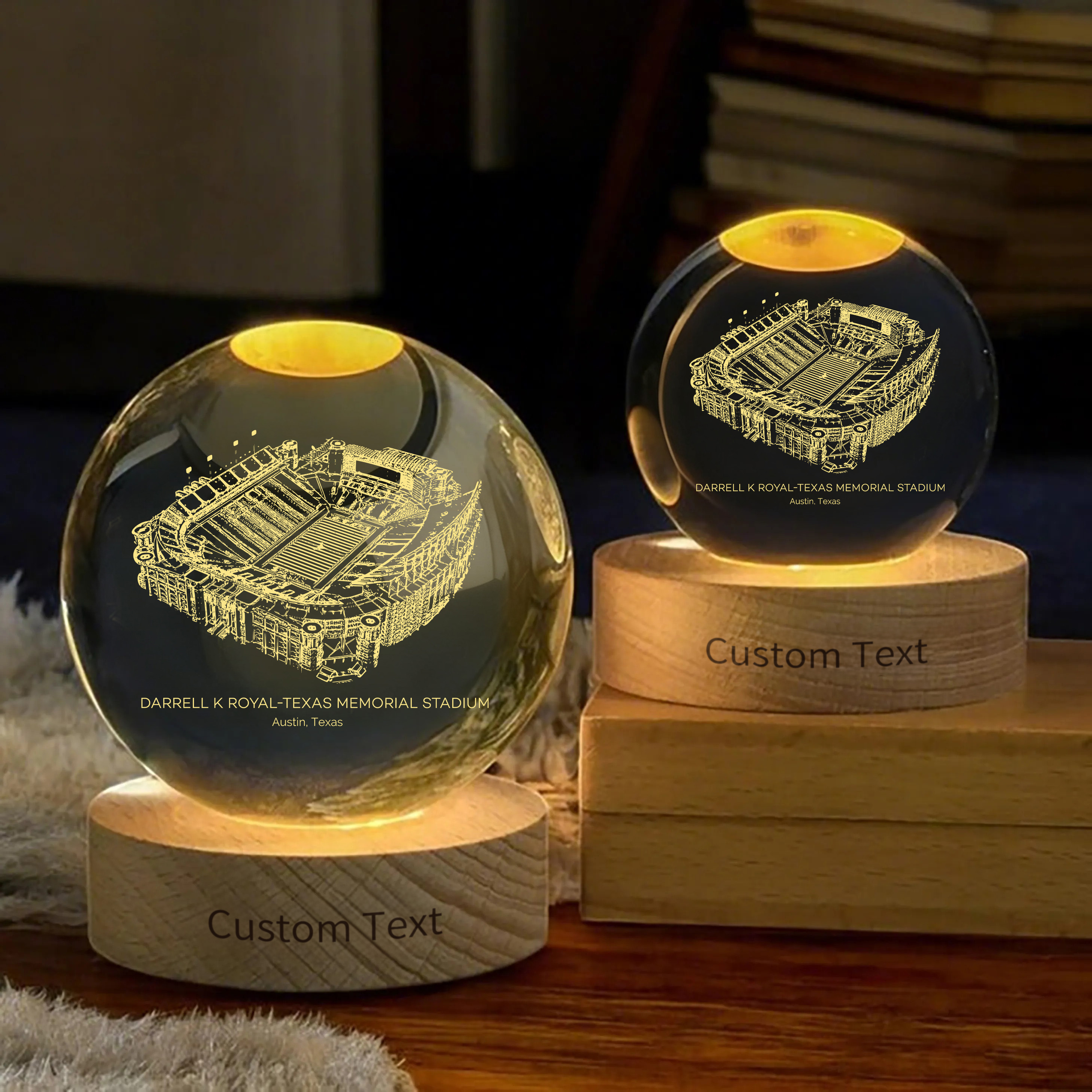 Darrell K Royal-Texas Memorial Stadium 3D Spherical Crystal Ball Lamp