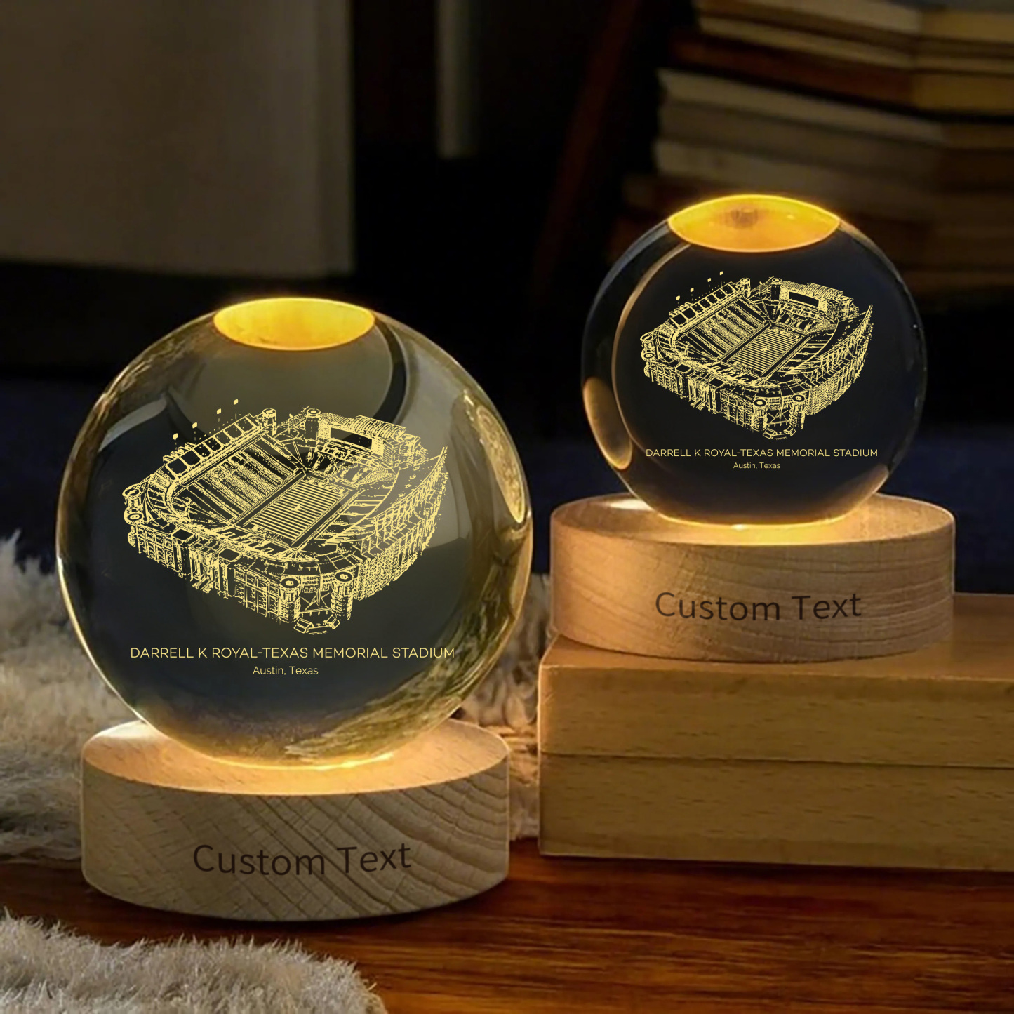 Darrell K Royal-Texas Memorial Stadium 3D Spherical Crystal Ball Lamp