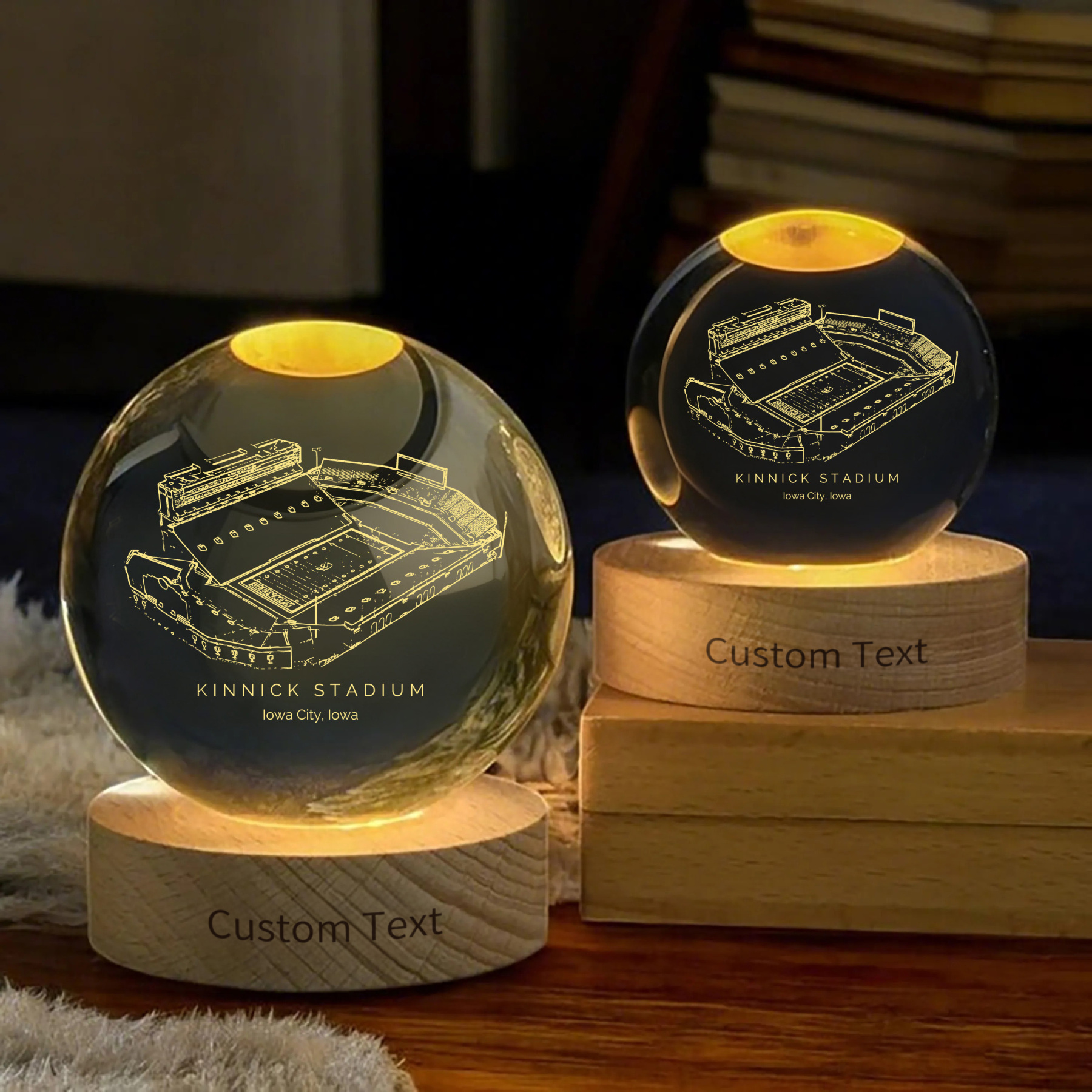 Kinnick Stadium 3D Spherical Crystal Ball Lamp