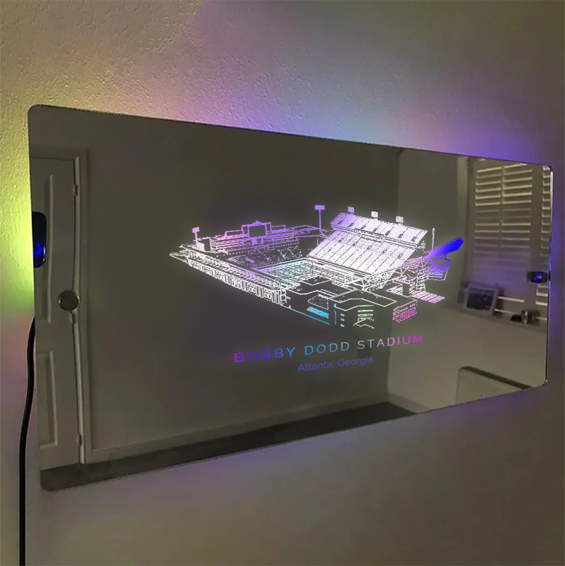 Bobby Dodd Stadium Mirror Light-Gifts For Sports Lovers、Georgia Tech Yellow Jackets