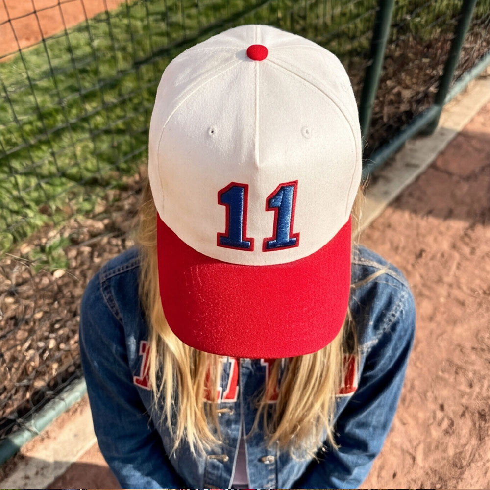 Ballsgamegift Custom Sports Number and Letter Hat Puff Embroidery Game Day Baseball Cap