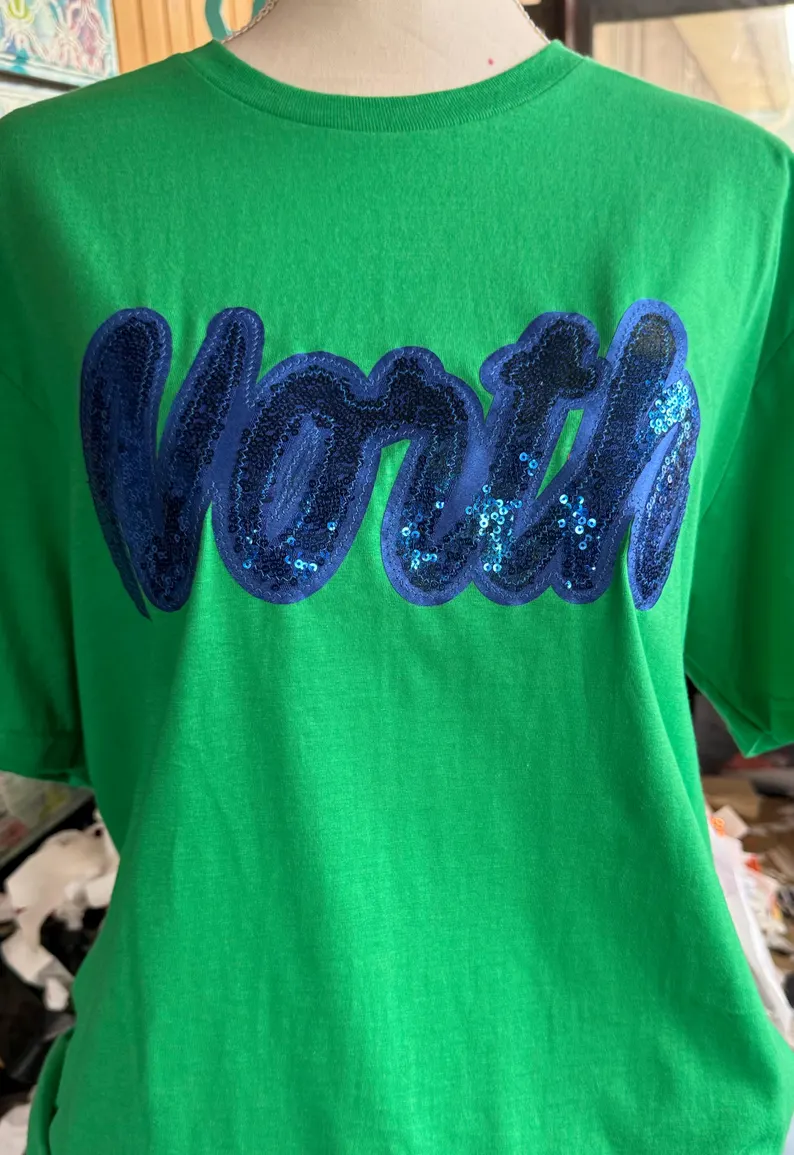 Custom Team Spirit Sequin T-Shirt - Personalized School & Game Day Tee🏆
