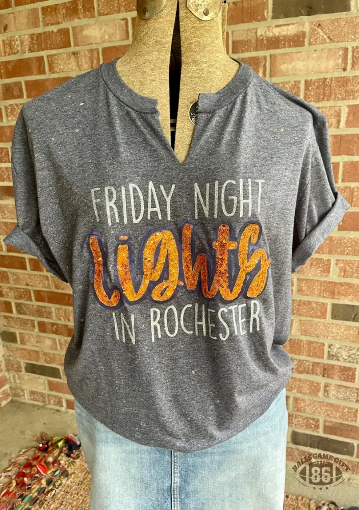 Friday Night Lights Spirit Tee – Glitter Letter Game Day Shirt