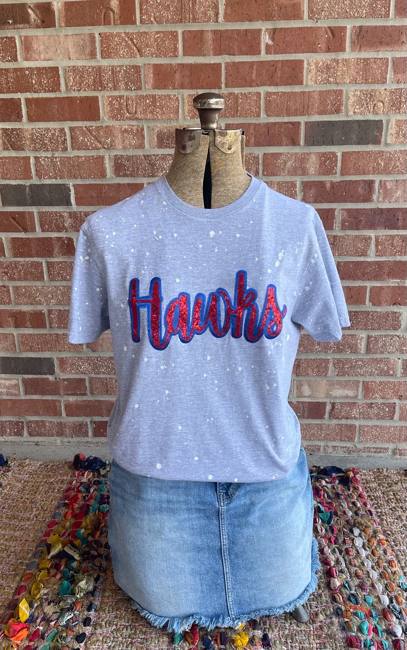 ✨ Personalized Glitter Mascot Notch Neck Tee – Custom School Spirit Shirt