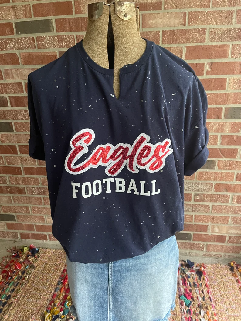 Personalized School Spirit Glitter Tee – Custom Mascot Game Day Shirt