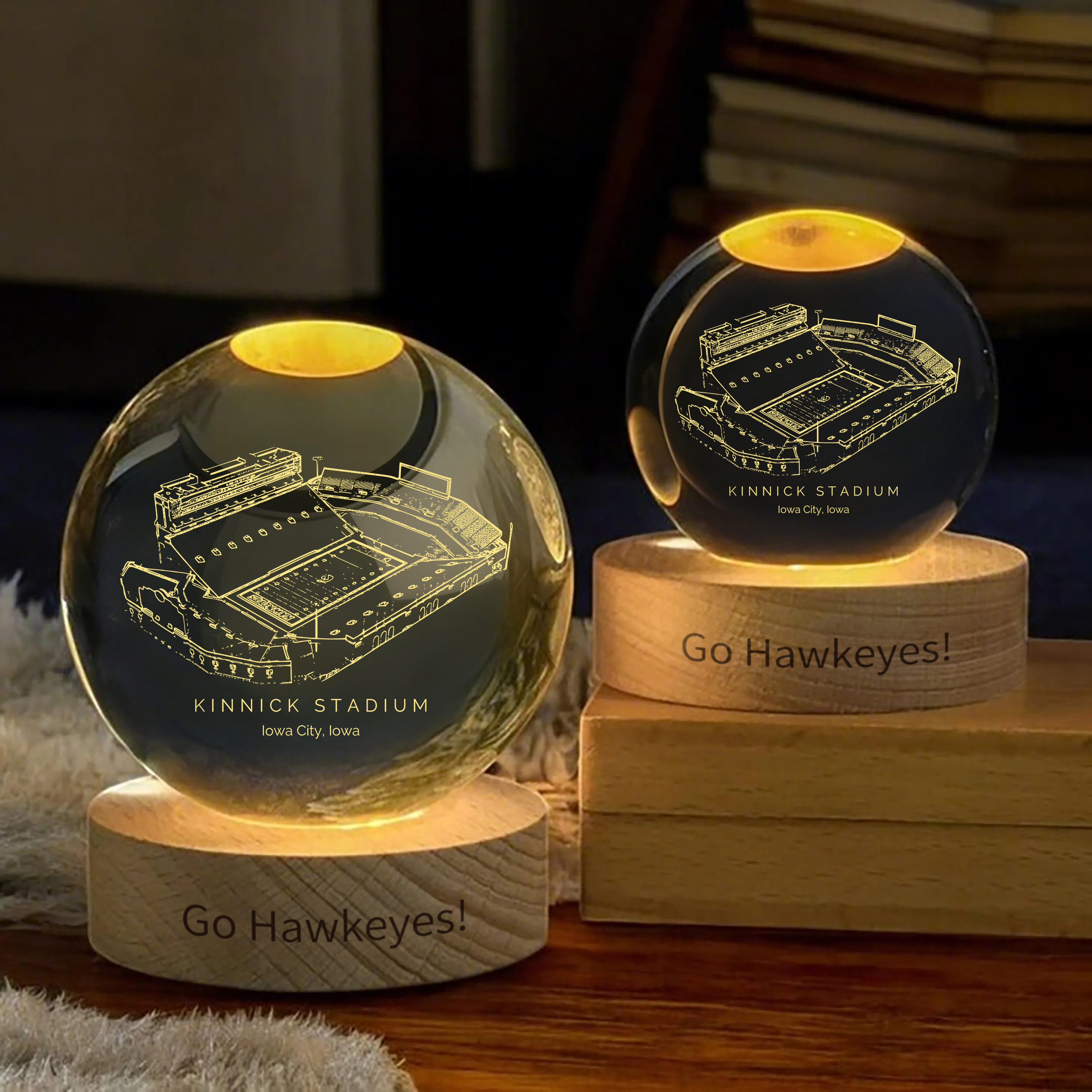 Kinnick Stadium 3D Spherical Crystal Ball Lamp