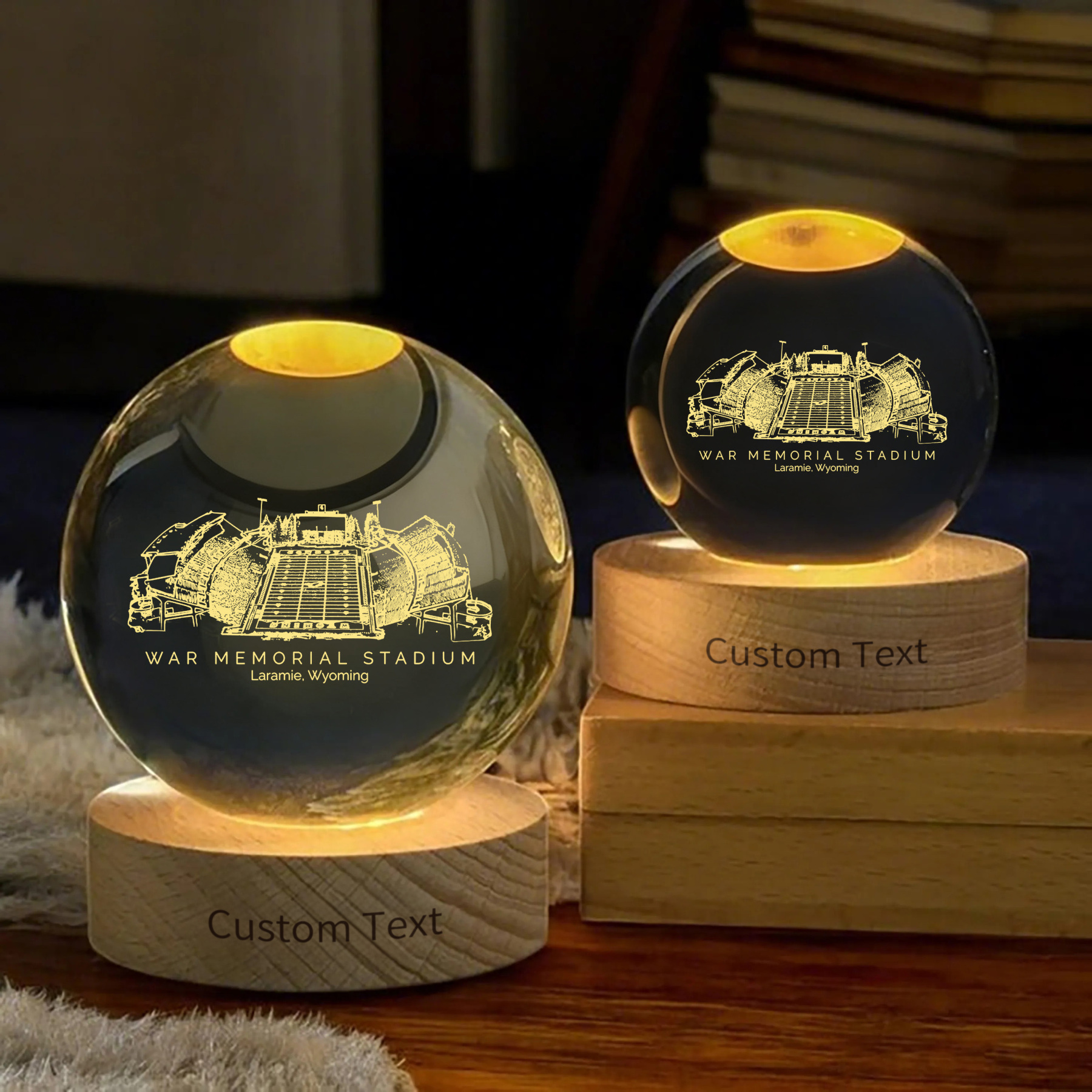 War Memorial Stadium 3D Spherical Crystal Ball Lamp