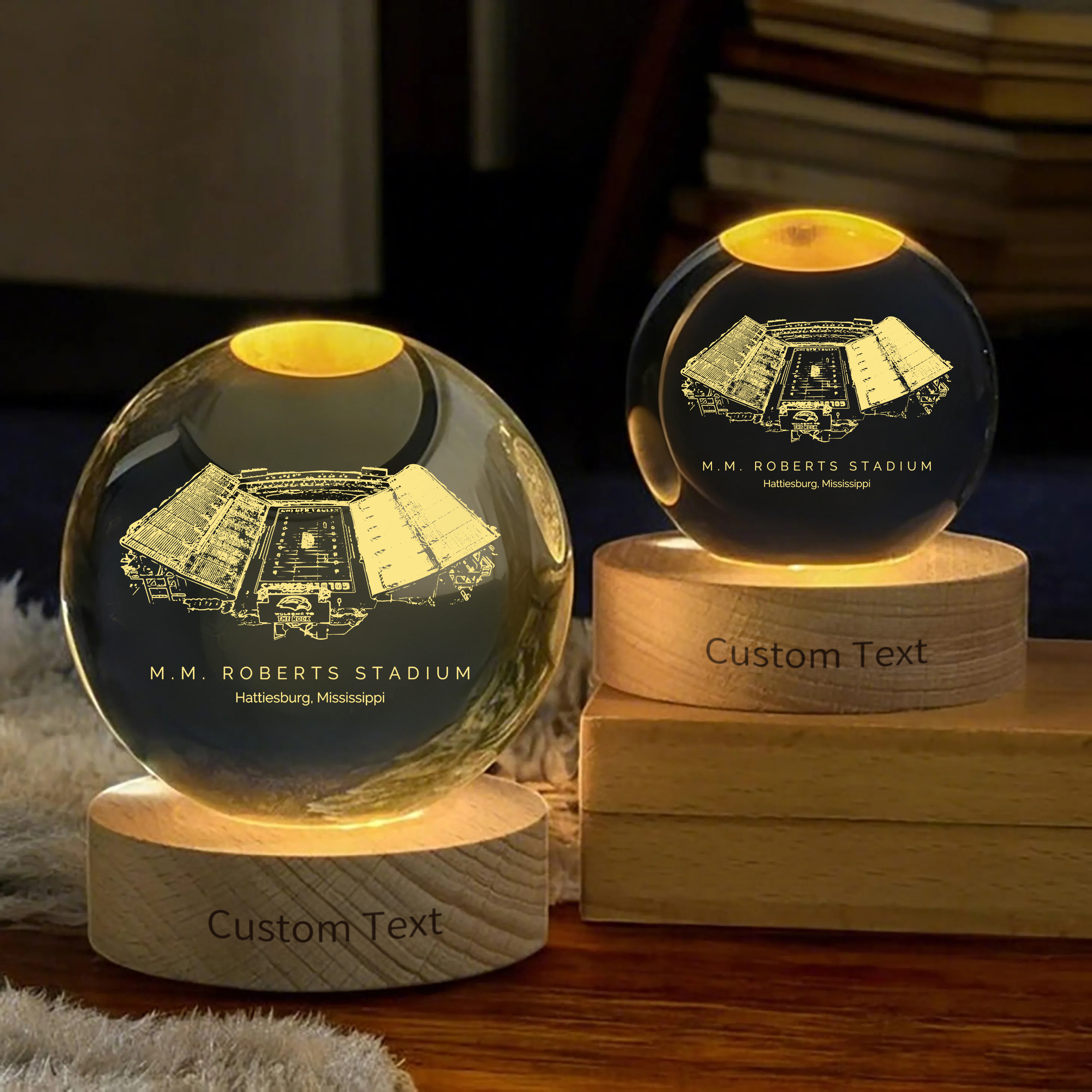 M. M. Roberts Stadium 3D Spherical Crystal Ball Lamp