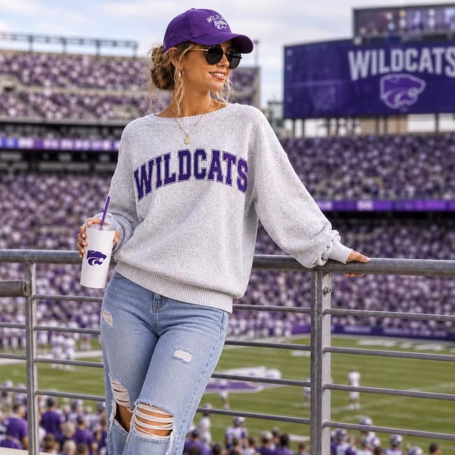 Custom Team Name Varsity Knit Top, Game Day Sweater with Back Split & Bow Detail