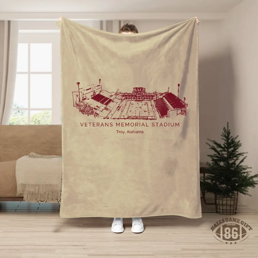 Veterans Memorial Stadium - Troy Trojans football,College Football Blanket