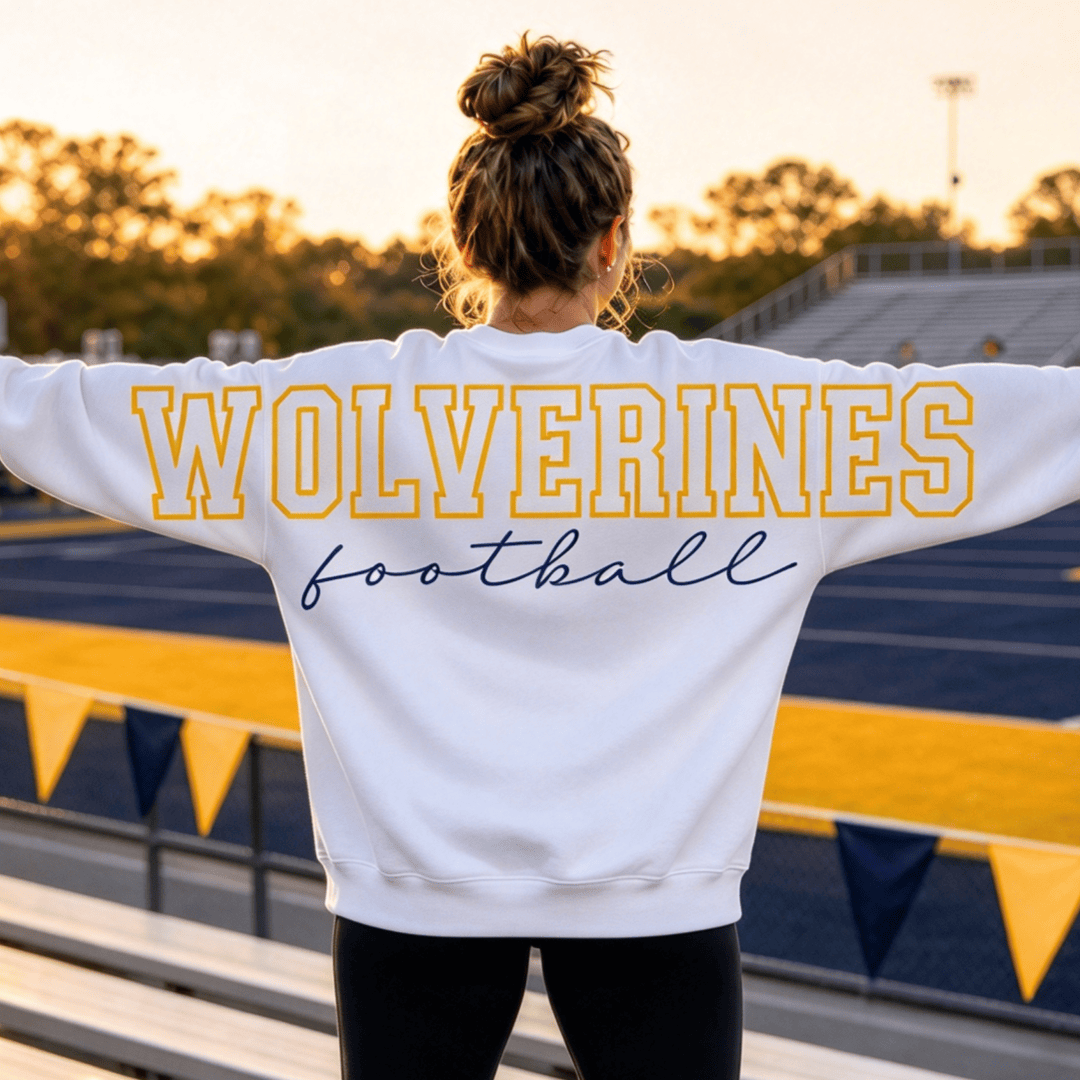 Custom Big Back Team Sweatshirt, Oversized Letter Sweatshirt, Personalized Arm to Arm Crewneck