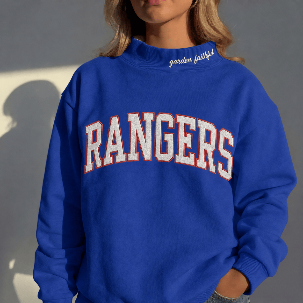Custom Team Name Mock Neck Sweatshirt – Embroidered Varsity Style