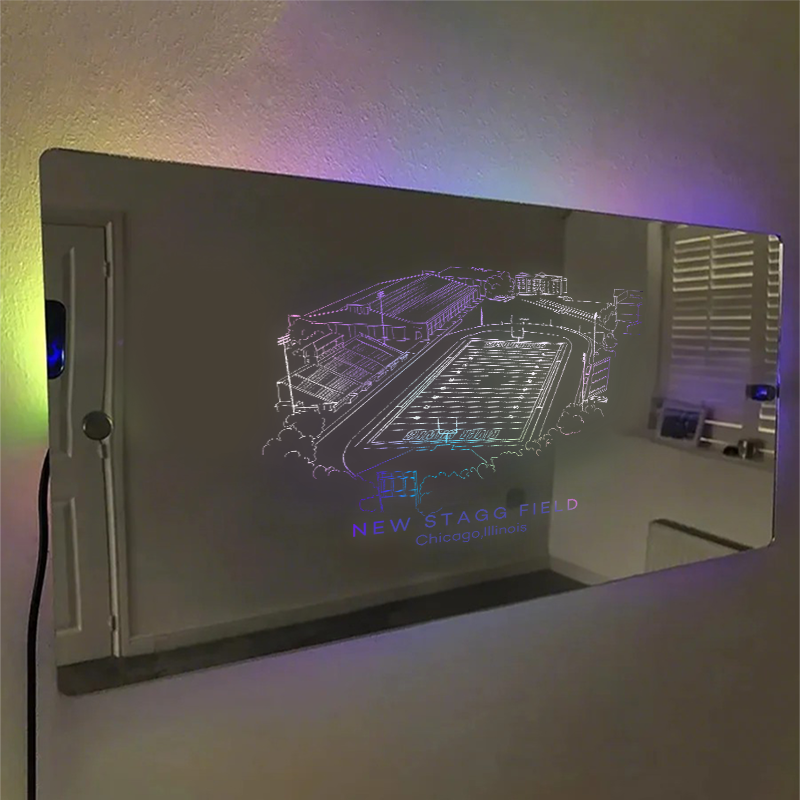 New Stagg Field Chicago Illinois Clemson Stadium Mirror Light-Gifts For Sports Lovers、University of Chicago Maroons