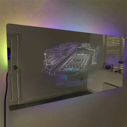 New Stagg Field Chicago Illinois Clemson Stadium Mirror Light-Gifts For Sports Lovers、University of Chicago Maroons