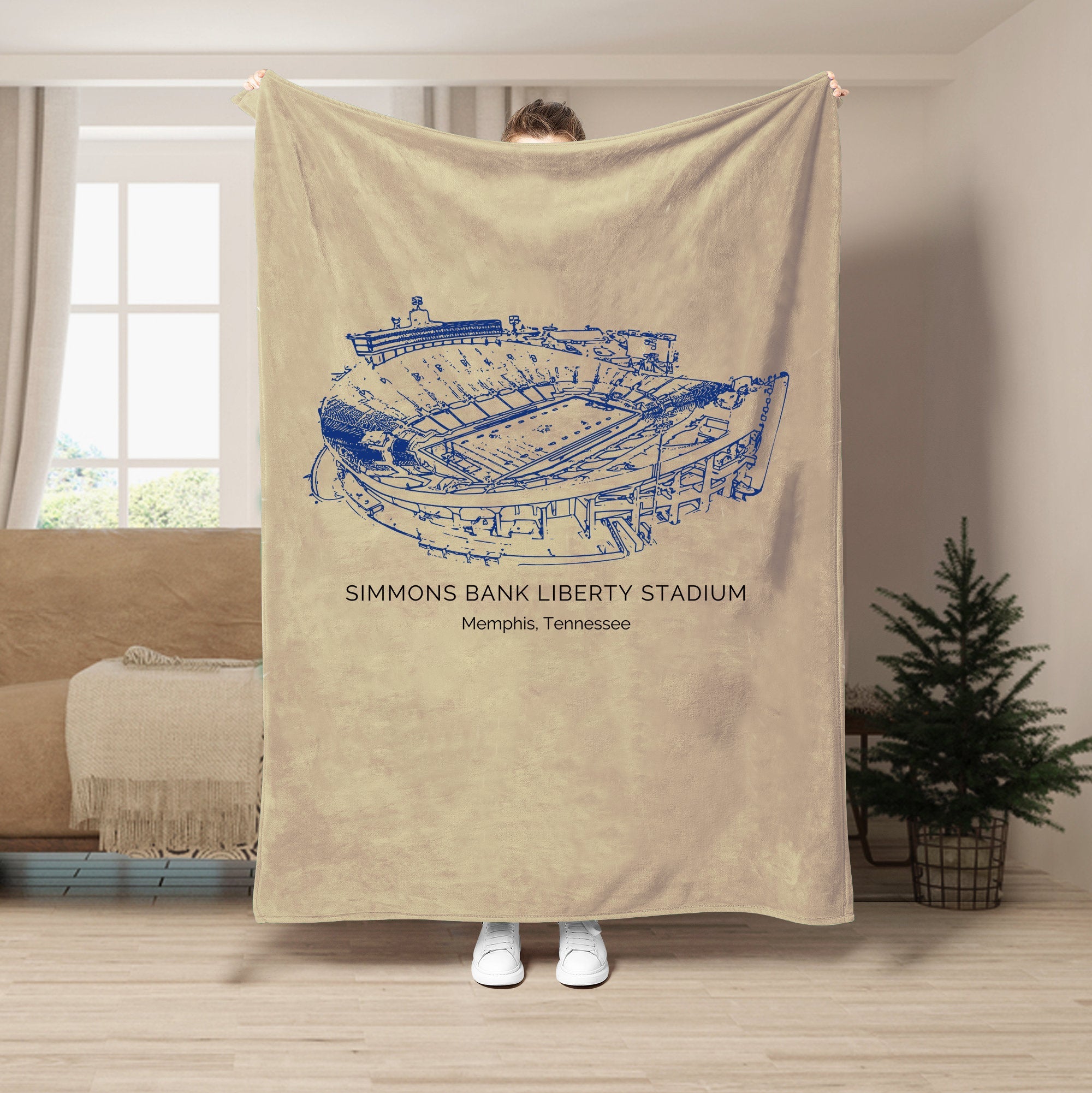 Simmons Bank Liberty Stadium- Memphis Tigers football, College Football Blanket