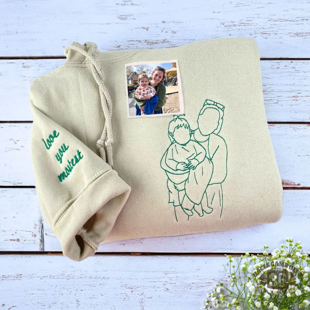 Custom Mama & Mom Portrait Embroidered Sweatshirt, Personalized Family Photo Crewneck, Mother's Day Gift