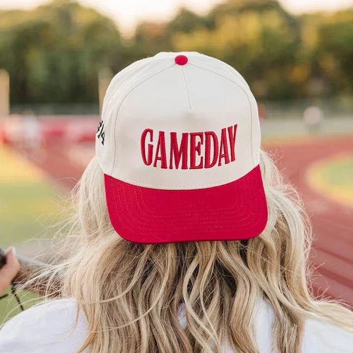 Game Day  Embroidery Baseball Cap with Sport Icon on Side