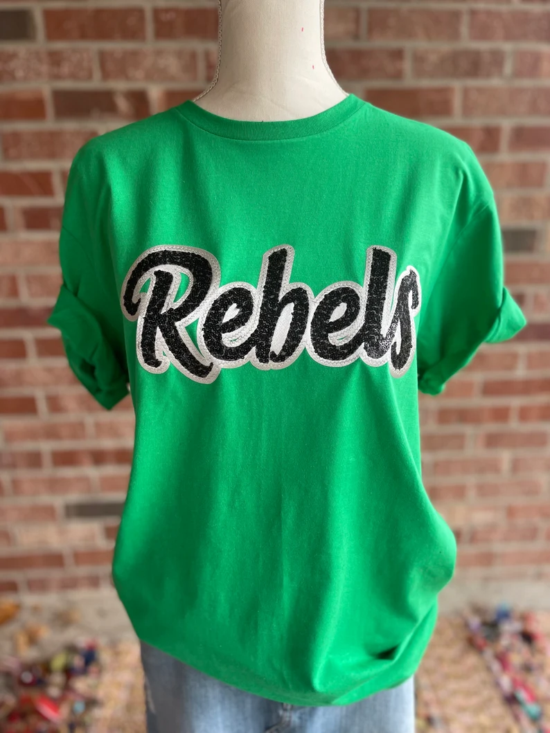 Custom Team Spirit Sequin T-Shirt - Personalized School & Game Day Tee🏆
